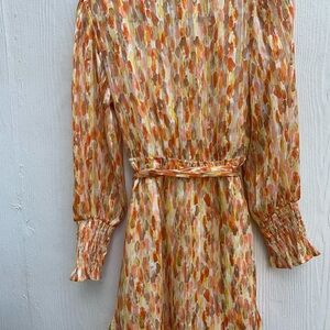 Elegant Multicolor Long Sleeve Dress